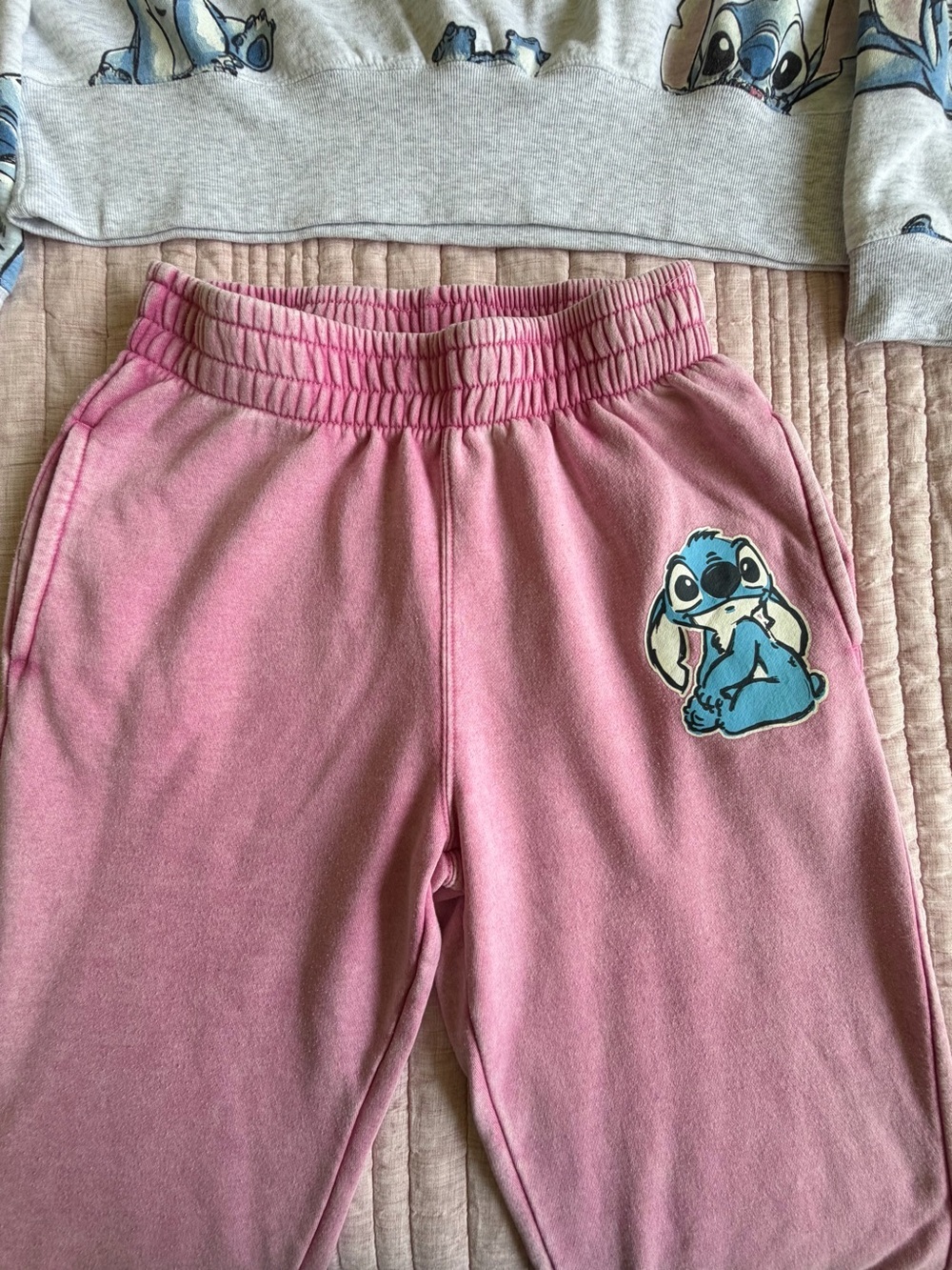 Primark Pink & Gray Stitch Sweatshirt and Joggers Set - Picture 5 of 6